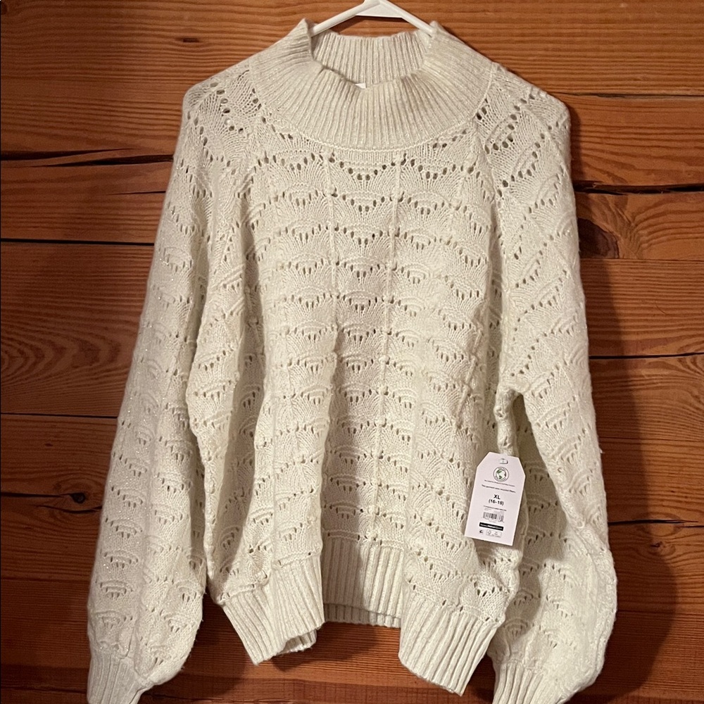 Time and Tru Cream Turtleneck Sweater